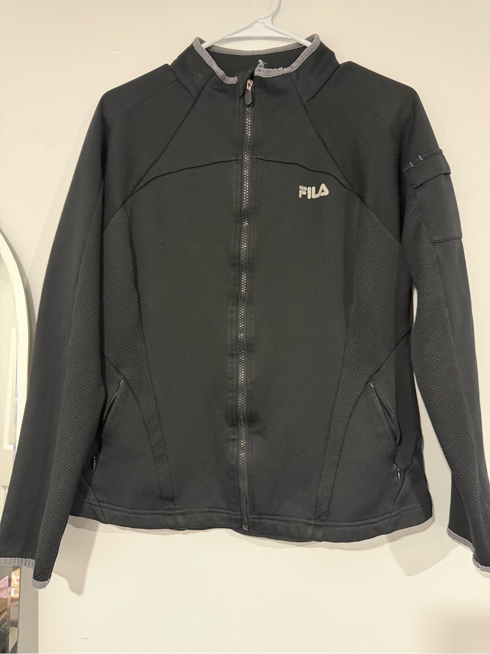 Fila Women's Black Full-Zip Utility Jacket with Logo
